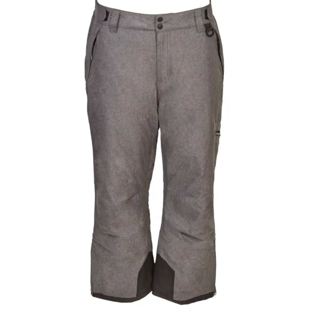 Arctic Quest Men's L Gray Polyester Winter Ski Pants zip pocket boot grafitera